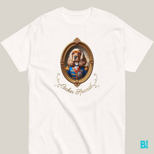 Cocker Spaniel Napoleon Portrait T-shirt – 100% Cotton Love Cocker Spaniels? This Napoleon dog portrait T-shirt is perfect for you! 100% cotton, available in 7 colors. A timeless look! €29.50 B!NKY Comfywear