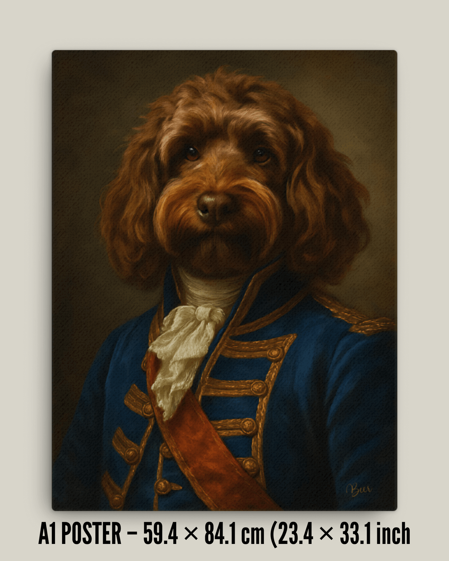 Gepersonaliseerd hondenportret op canvas, luxueus hondenportret cadeau, opvallende wanddecoratie voor hondenliefhebbers.
