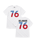Delaware '76 T-Shirt | Old-school Americana featuring a vintage design with red and blue graphics.