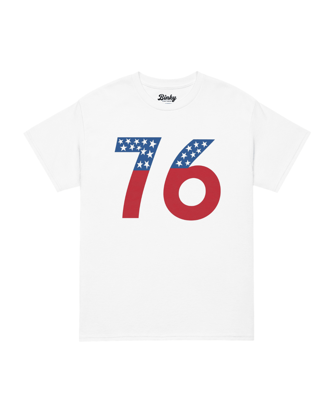 Delaware '76 T-Shirt | Old-school Americana featuring a vintage design with stars and bold red number 76