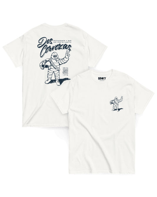 DOS CERVEZAS Vintage T-Shirt – 100% cotton, regular fit, inspired by Ibiza’s hidden bars