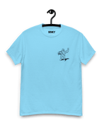 Dos Cervezas Ibiza T-Shirt in light blue, with minimalist design, made from 100% premium cotton for summer comfort.