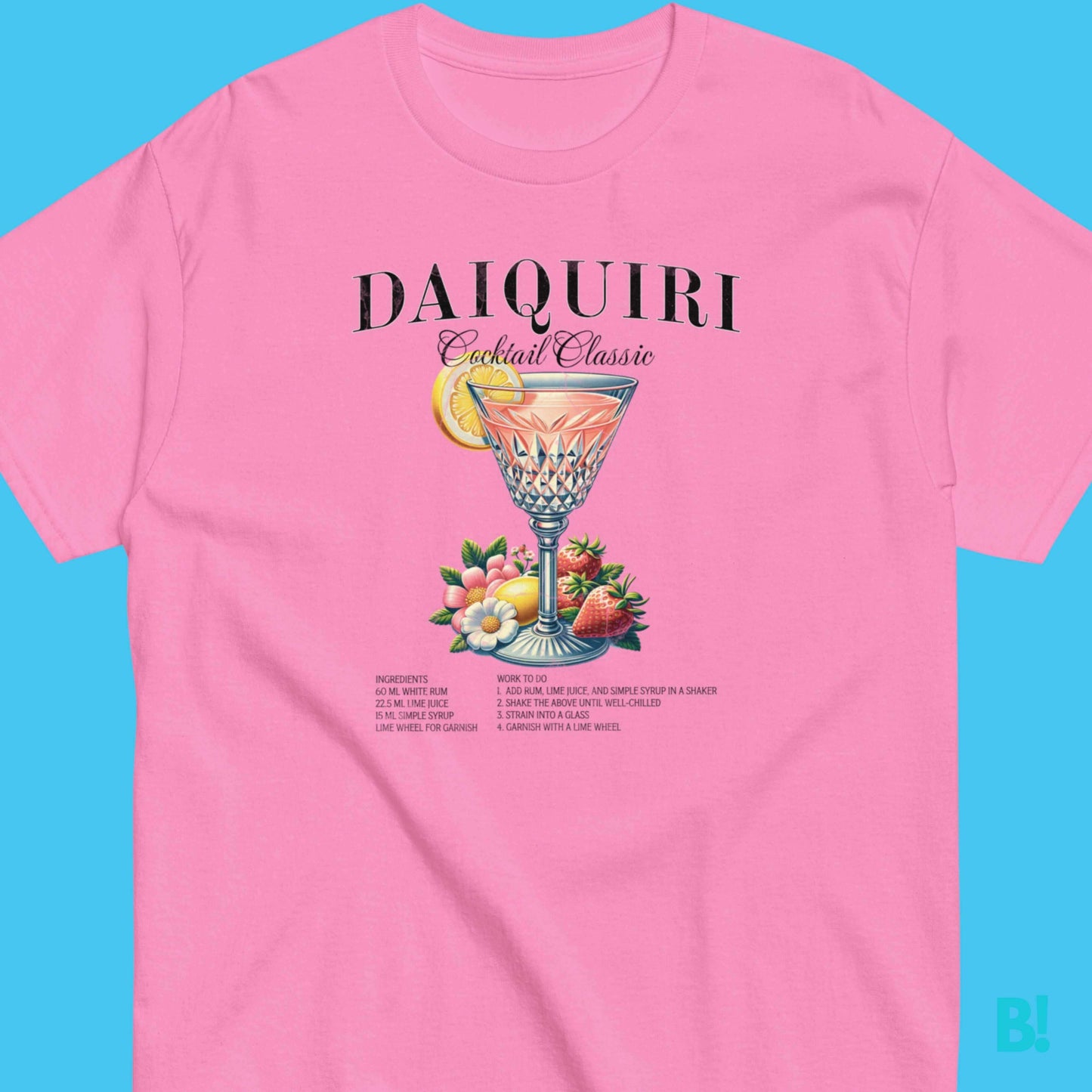 Iconic Daiquiri T-Shirt - B!NKY Comfywear Elevate your style with the Iconic Daiquiri Cocktail T-Shirt. 100% Cotton, unisex, available in 5 colors. Perfect blend of charm & sophistication. €29.50 B!NKY Comfywear