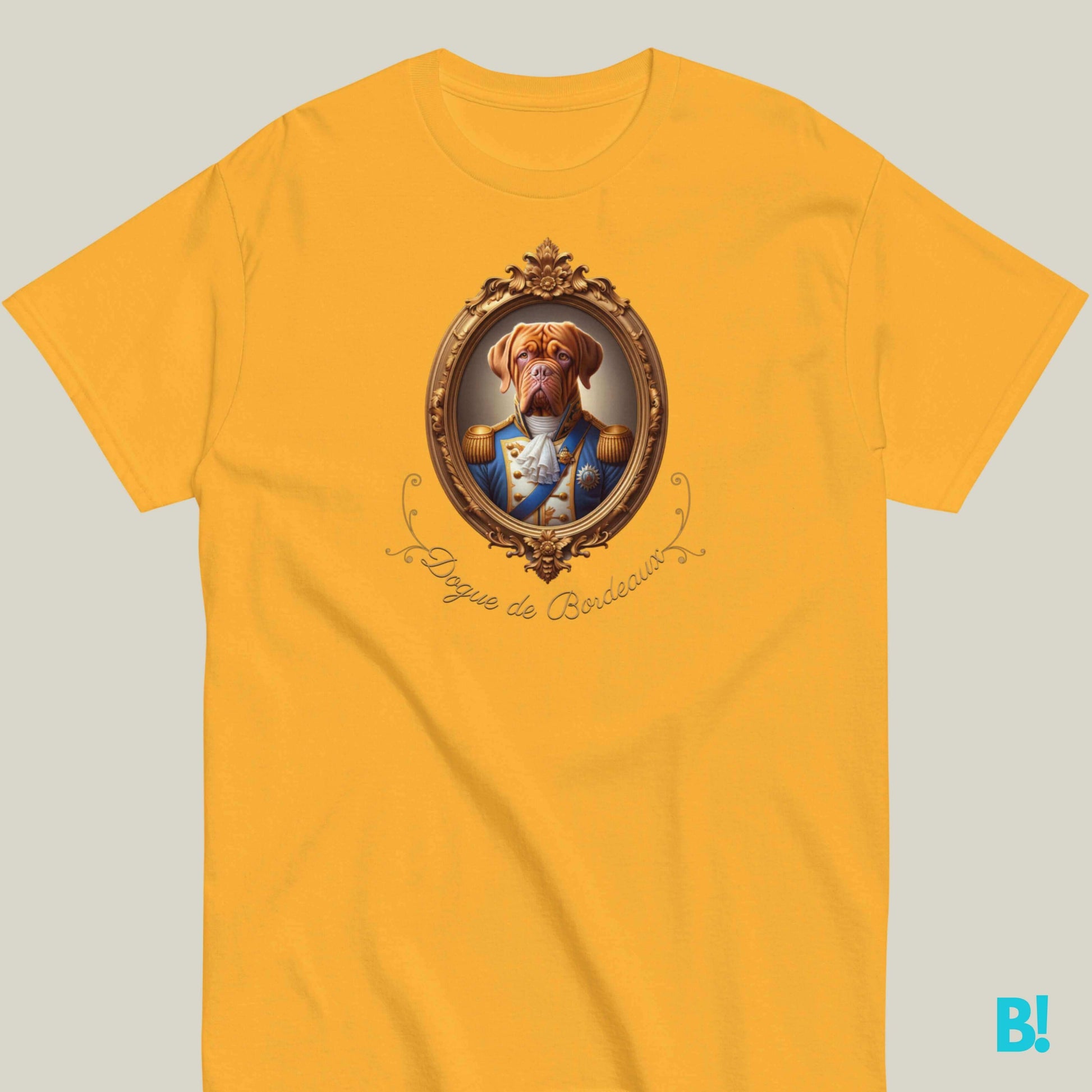 Dogue de Bordeaux Napoleon T-shirt – 100% Cotton Show off your Dogue de Bordeaux pride with this regal Napoleon dog portrait T-shirt. 100% cotton, 7 colors. Perfect for dog lovers! €29.50 B!NKY Comfywear