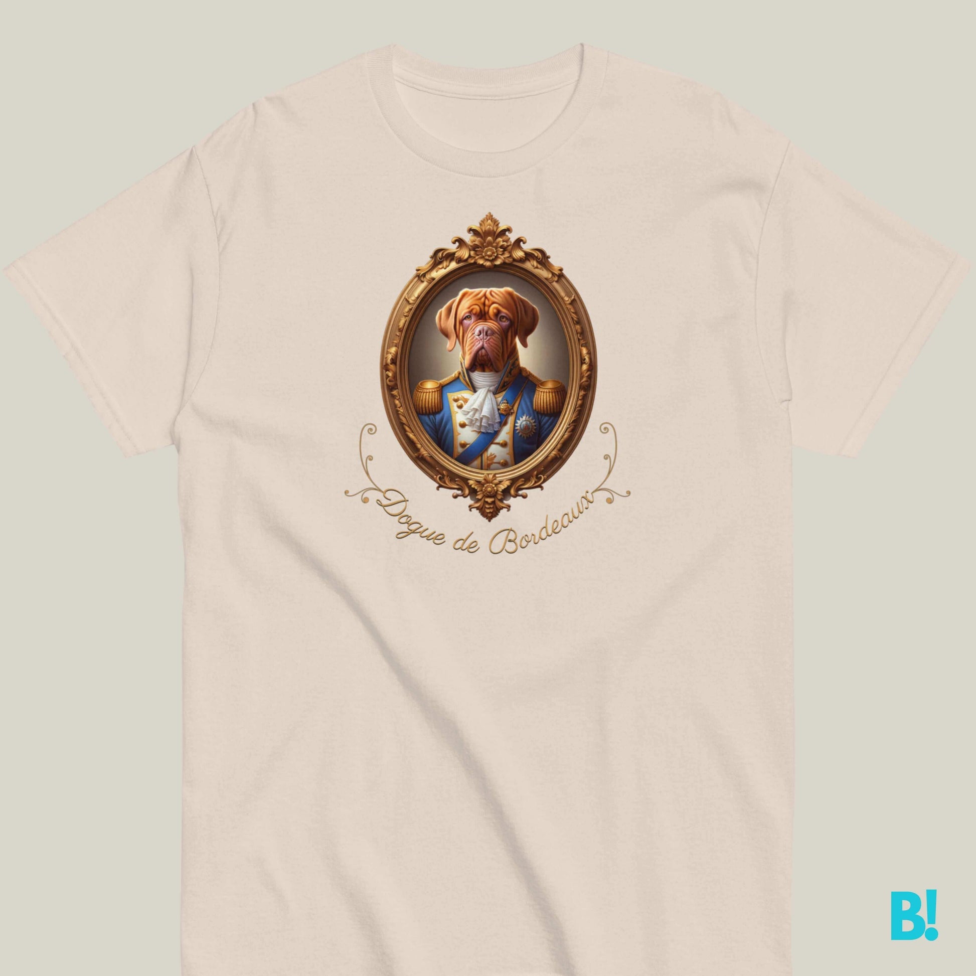 Dogue de Bordeaux Napoleon T-shirt – 100% Cotton Show off your Dogue de Bordeaux pride with this regal Napoleon dog portrait T-shirt. 100% cotton, 7 colors. Perfect for dog lovers! €29.50 B!NKY Comfywear