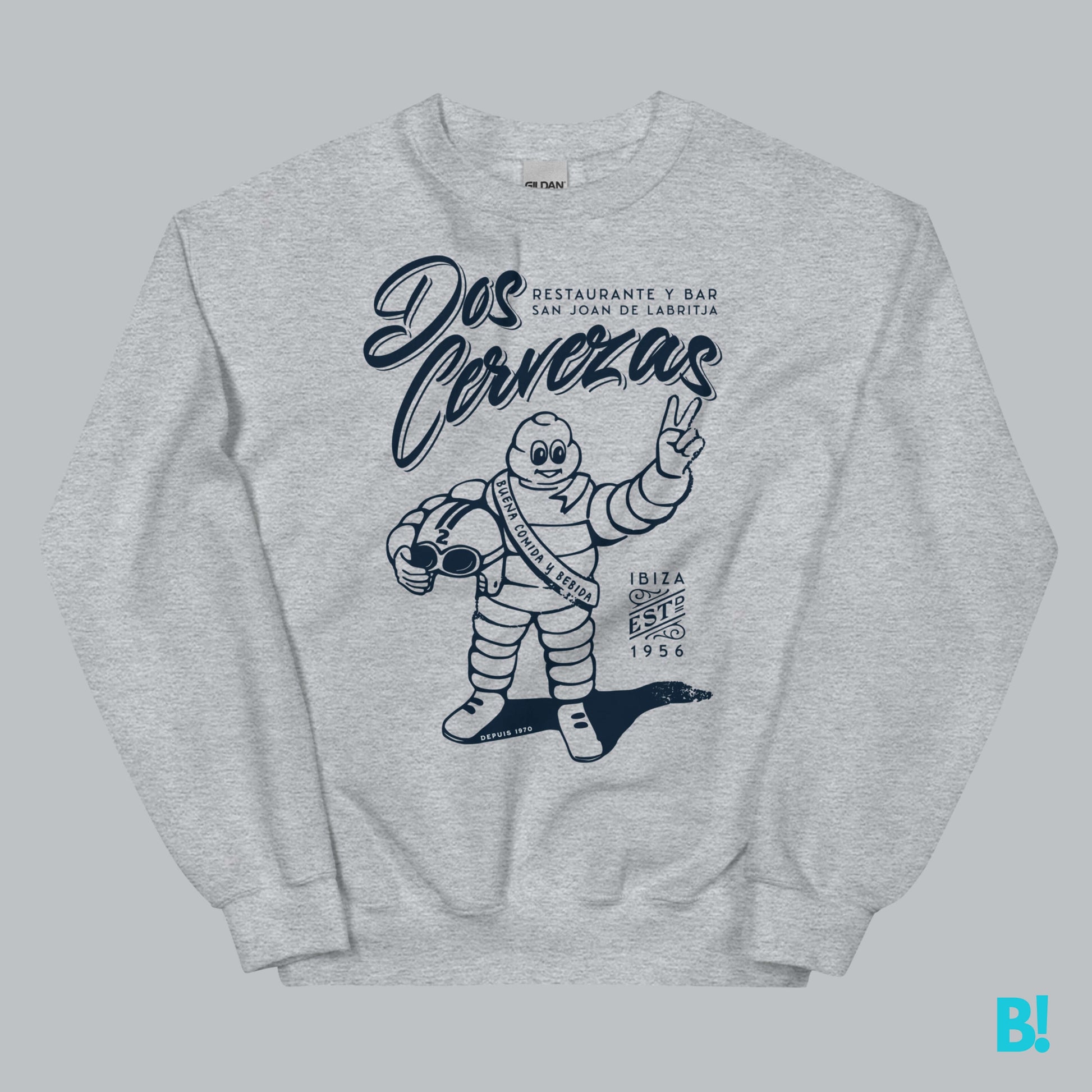 Classic Dos Cervezas Ibiza Sweater by DEPUIS 1970 Wrap yourself in comfort with the Classic Dos Cervezas Ibiza Sweater. Made from a soft 50/50 blend of pre-shrunk Cotton and Polyester, it offers a perfect fit. €39.0 B!NKY Comfywear