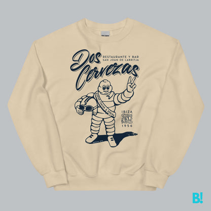 Classic Dos Cervezas Ibiza Sweater by DEPUIS 1970 Wrap yourself in comfort with the Classic Dos Cervezas Ibiza Sweater. Made from a soft 50/50 blend of pre-shrunk Cotton and Polyester, it offers a perfect fit. €39.0 B!NKY Comfywear