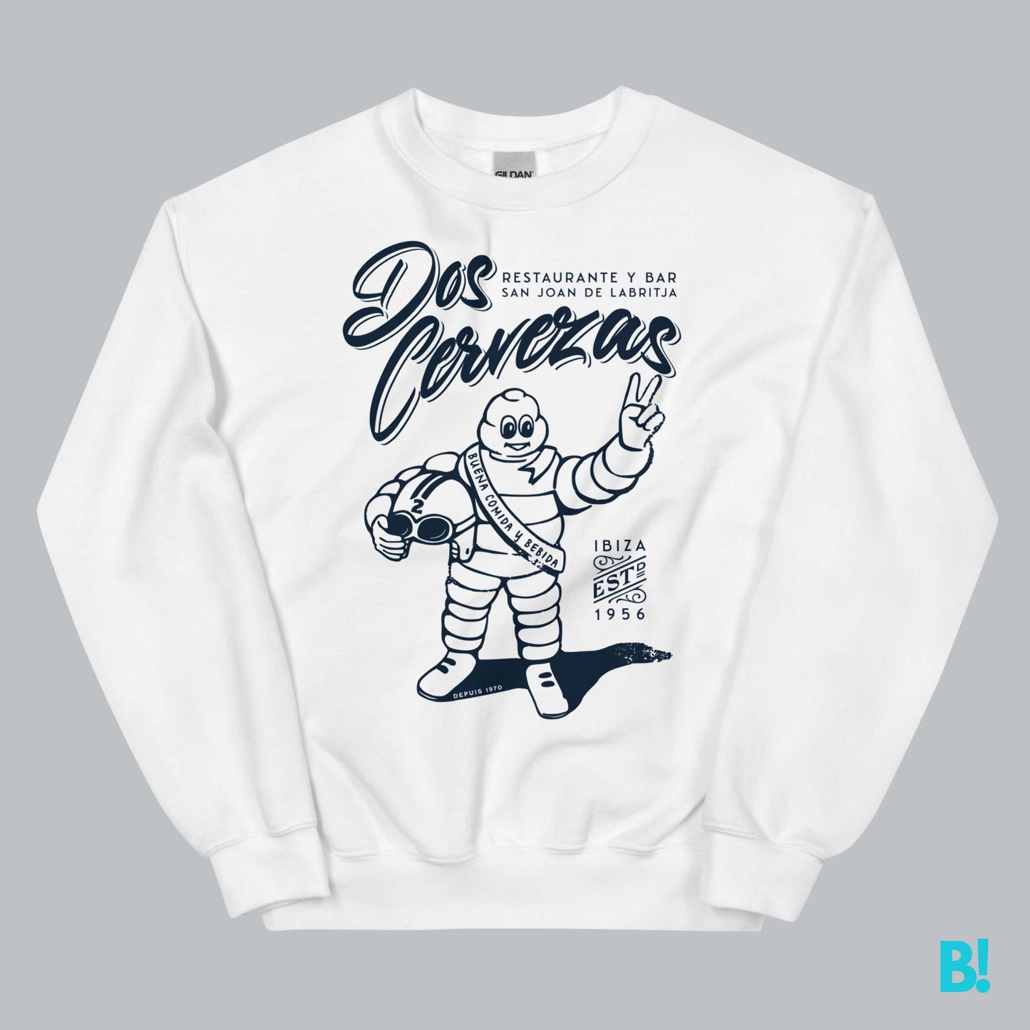 Classic Dos Cervezas Ibiza Sweater by DEPUIS 1970 Wrap yourself in comfort with the Classic Dos Cervezas Ibiza Sweater. Made from a soft 50/50 blend of pre-shrunk Cotton and Polyester, it offers a perfect fit. €39.0 B!NKY Comfywear