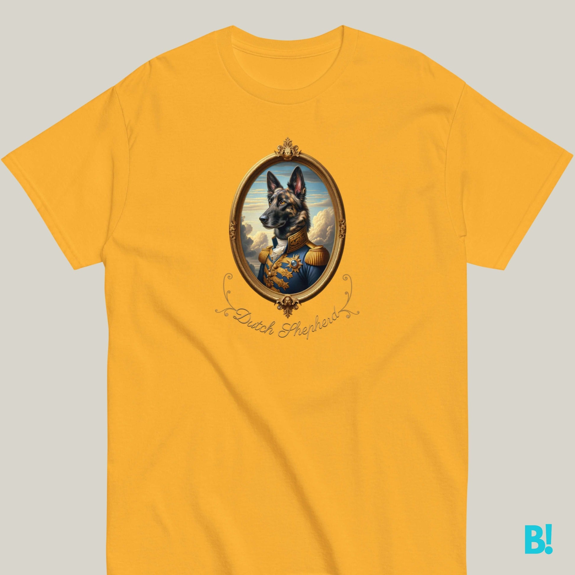 Dutch Shepherd Napoleon Portrait T-shirt – 100% Cotton Proudly wear your Dutch Shepherd on this unique Napoleon dog portrait T-shirt. Soft cotton, 7 stylish colors. Dog lovers’ favorite! €29.50 B!NKY Comfywear