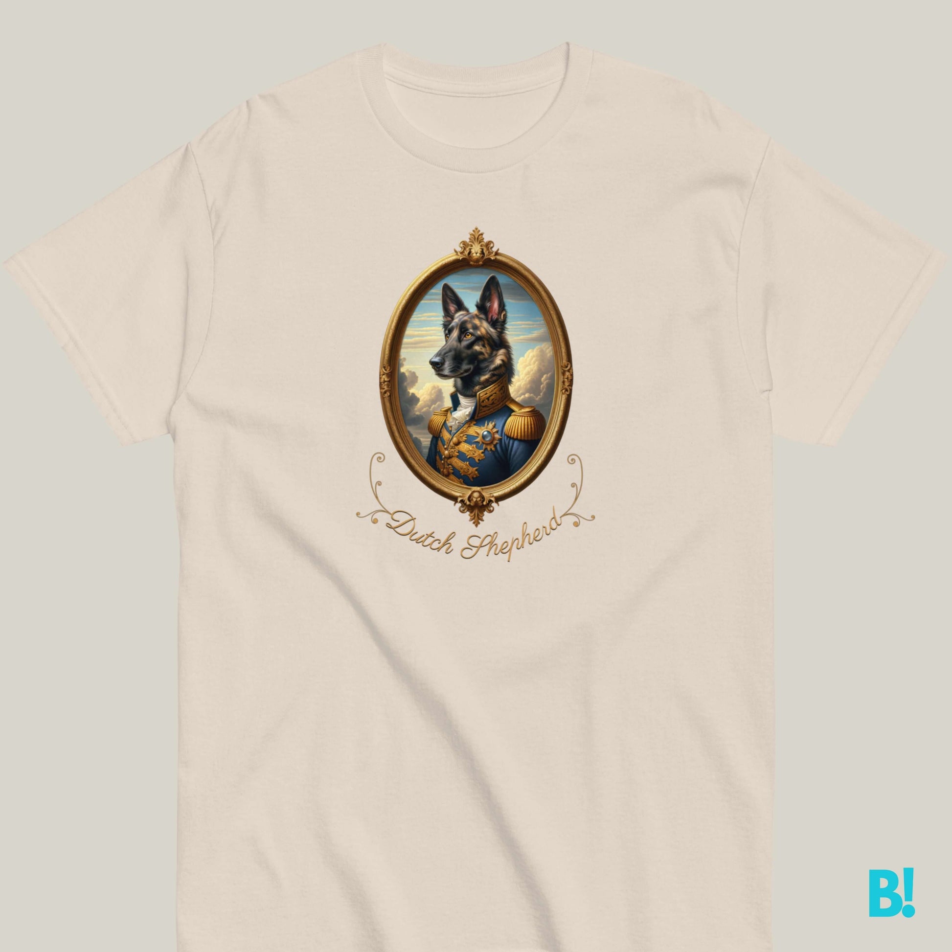 Dutch Shepherd Napoleon Portrait T-shirt – 100% Cotton Proudly wear your Dutch Shepherd on this unique Napoleon dog portrait T-shirt. Soft cotton, 7 stylish colors. Dog lovers’ favorite! €29.50 B!NKY Comfywear