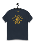 EL CAPITAN T-SHIRT | RAW VINTAGE INK design featuring a vintage emblem on a navy t-shirt.