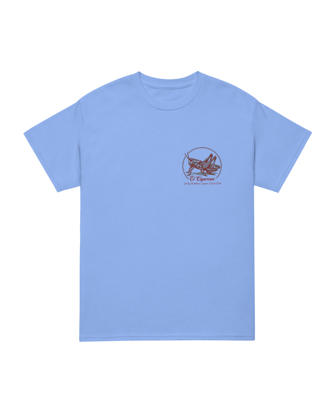 CAMISETA EL CIGARRÓN en color azul claro con diseño gráfico en el pecho.