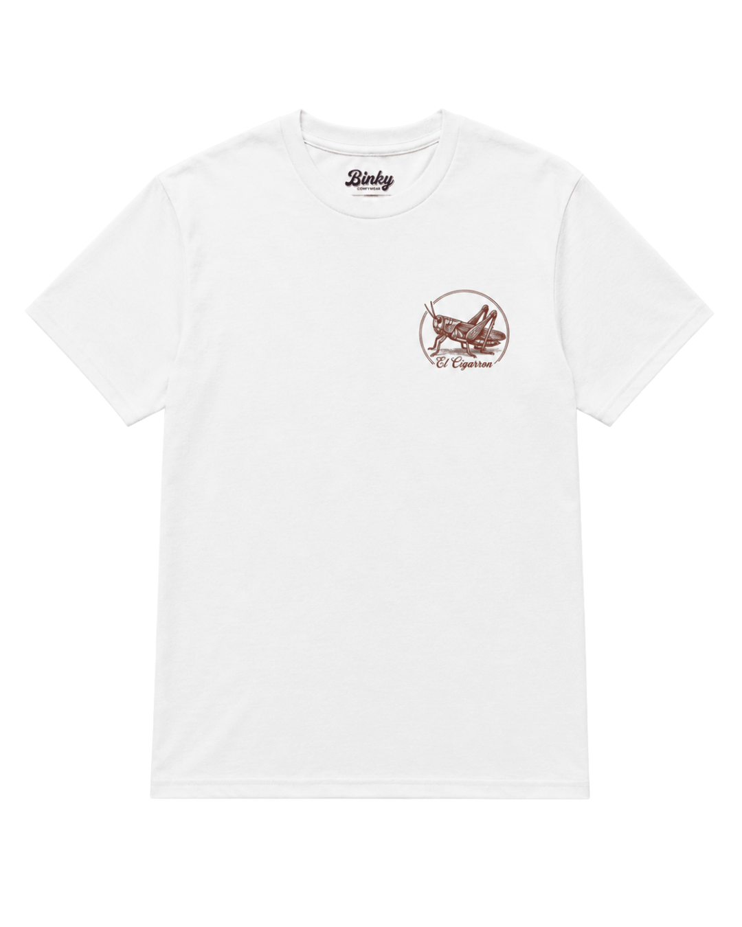 El Cigarron T-Shirt | Sun, Salt & Spirit design on a white t-shirt with a simple logo.