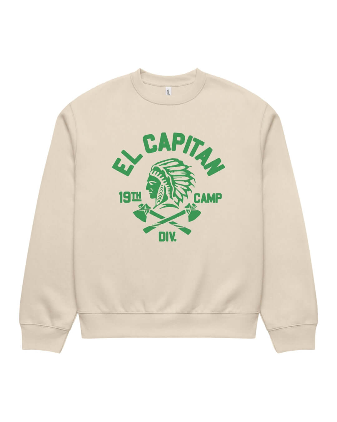 Dust BINKY El Capitan Heavy Sweater with green vintage-inspired front graphic