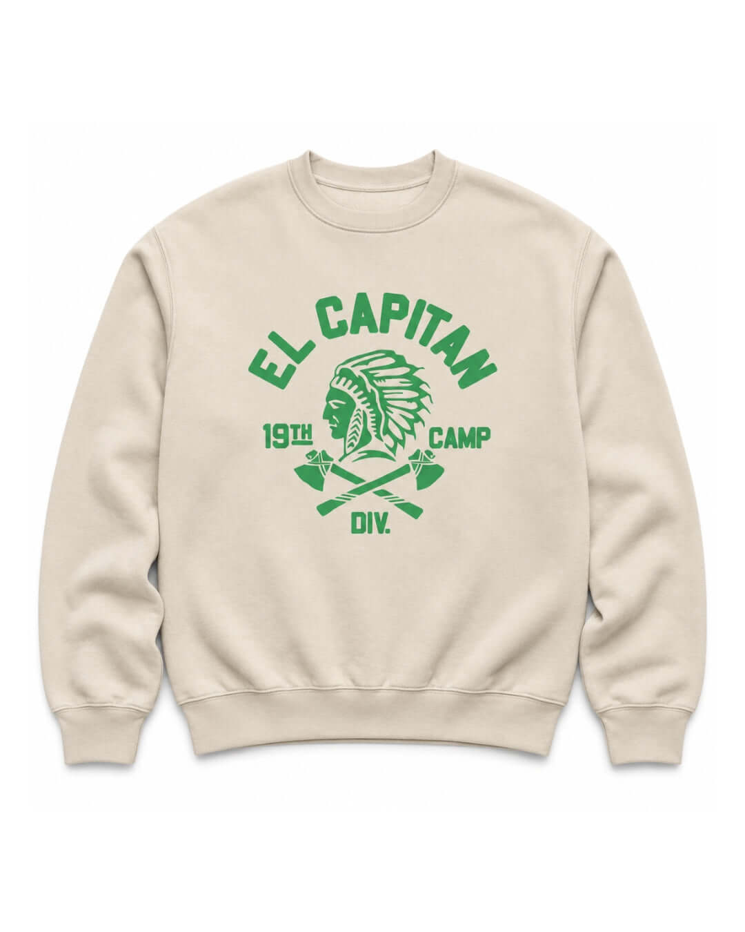 Dust BINKY El Capitan Heavy Sweater with green vintage-inspired front graphic