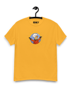 FLIPJE MASCOTTE T-SHIRT in vibrant yellow featuring nostalgic Dutch design by BINKY comfywear.