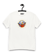 FLIPJE MASCOTTE T-SHIRT featuring a vibrant retro print on a white cotton tee, celebrating Dutch nostalgia