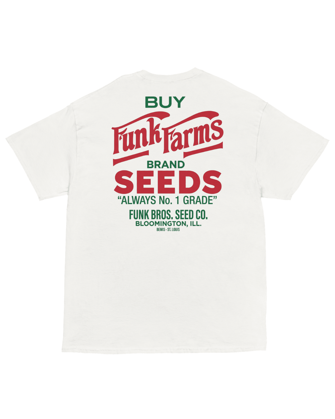 Funk Farms T-Shirt | Midwest Americana Bootleg featuring vintage-style print on back with agricultural theme.