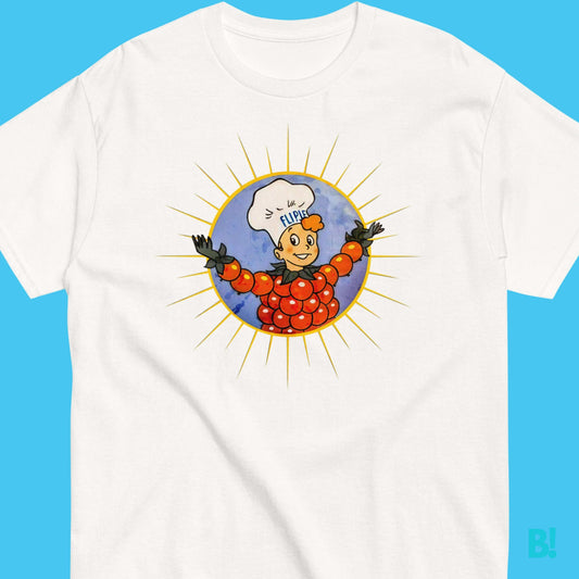 Flipje Mascot Nostalgic Vintage Dutch Logo Remake Print T-Shirt Get a Taste of real Dutch Nostalgia with our Flipje-inspired T-Shirt. Flaunt the Cute Iconic Dutch Red Berries Marmalade Mascot for a Sweet Twist on Style! • 100% Cotton• Unisex T-Shirt• Avai