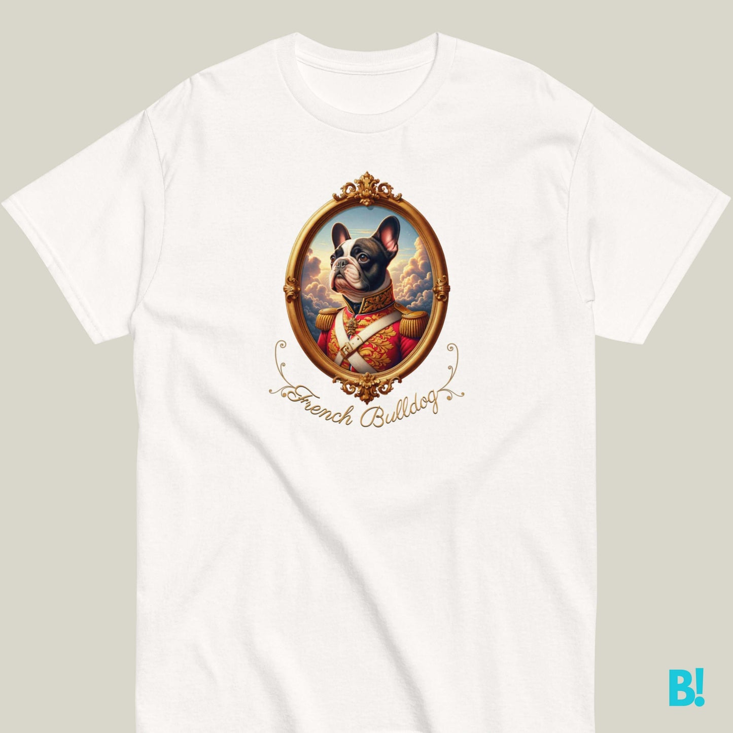 French Bulldog Napoleon Dog T-shirt – 100% Cotton Celebrate your French Bulldog with this charming Napoleon dog portrait T-shirt. Soft cotton, available in 7 colors. Perfect for Bulldog fans! €29.50 B!NKY Comfywear