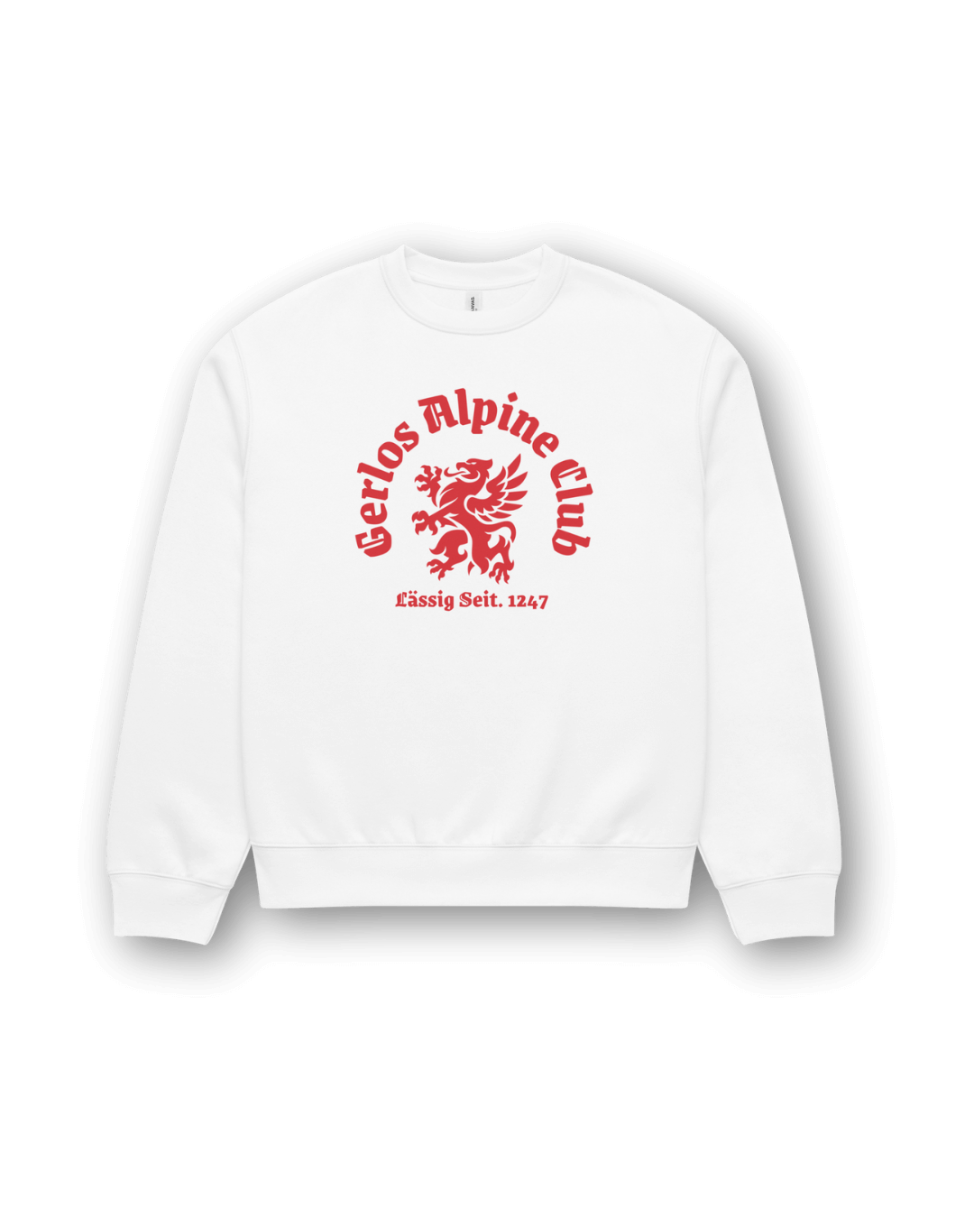 Gerlos Alpine Club Heavy Sweater featuring griffin crest and classic Alpine design, perfect for winter or casual wear.