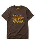 Golden Brown T-Shirt | The Ultimate Golden Hour featuring retro-inspired typography on a brown fabric.