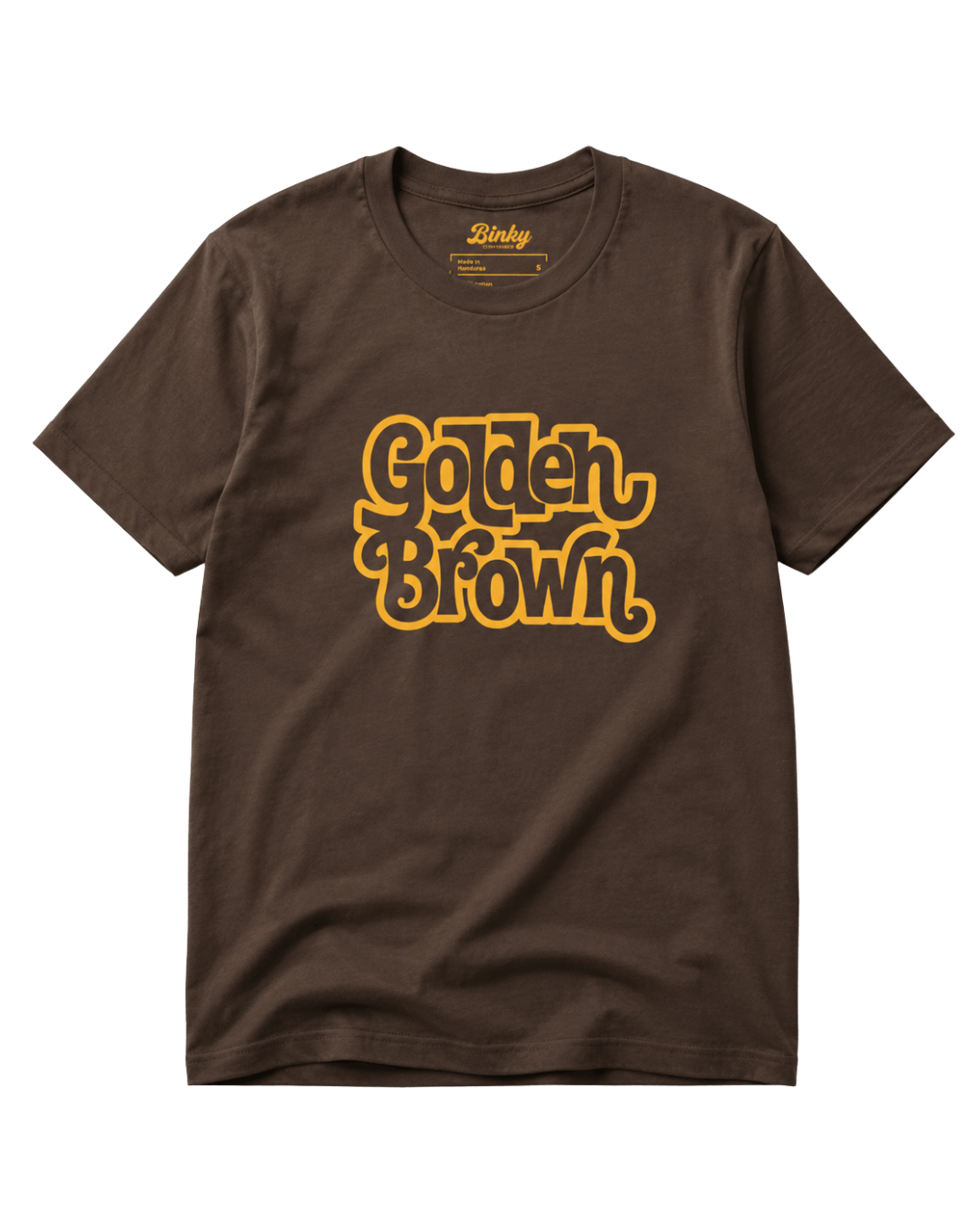 Golden Brown T-Shirt | The Ultimate Golden Hour featuring retro-inspired typography on a brown fabric.