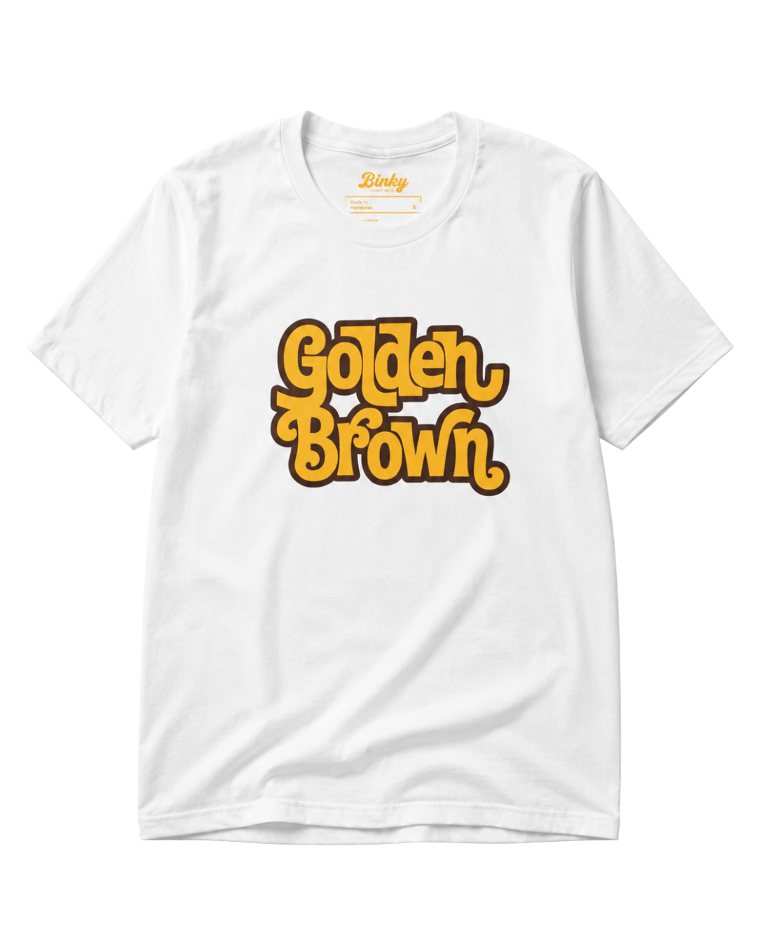 Golden Brown T-Shirt | The Ultimate Golden Hour - white tee featuring bold Golden Brown text.