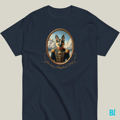 German Shepherd Napoleon Dog T-shirt – 100% Cotton Show off your German Shepherd with this iconic Napoleon dog portrait T-shirt. 100% cotton, 7 colors. A must-have for dog lovers! €29.50 B!NKY Comfywear