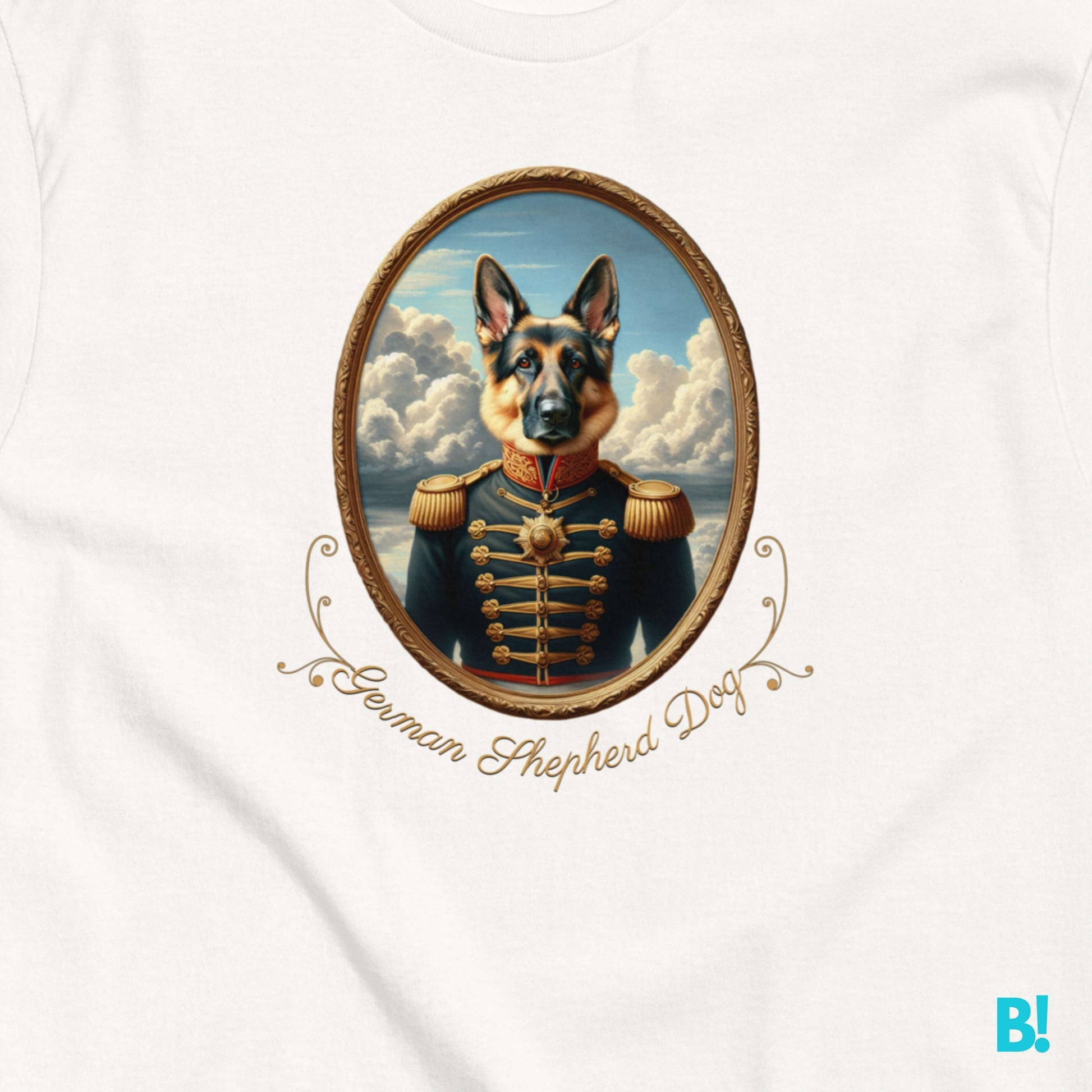 German Shepherd Napoleon Dog T-shirt – 100% Cotton Show off your German Shepherd with this iconic Napoleon dog portrait T-shirt. 100% cotton, 7 colors. A must-have for dog lovers! €29.50 B!NKY Comfywear