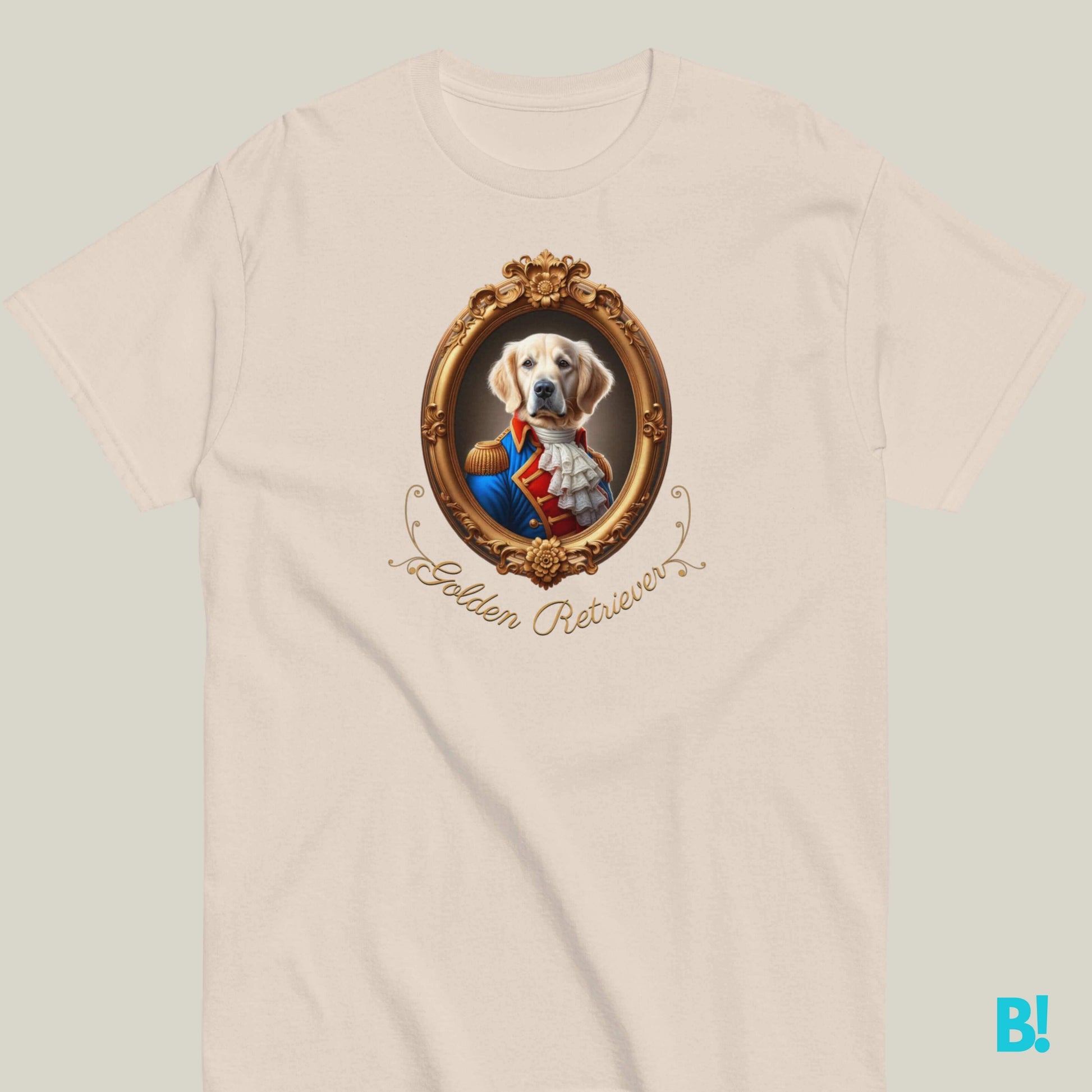 Golden Retriever Napoleon Portrait T-shirt – 100% Cotton Golden Retriever lovers, this regal Napoleon dog portrait T-shirt is perfect for you! 100% cotton, available in 7 colors. A playful choice! €29.50 B!NKY Comfywear