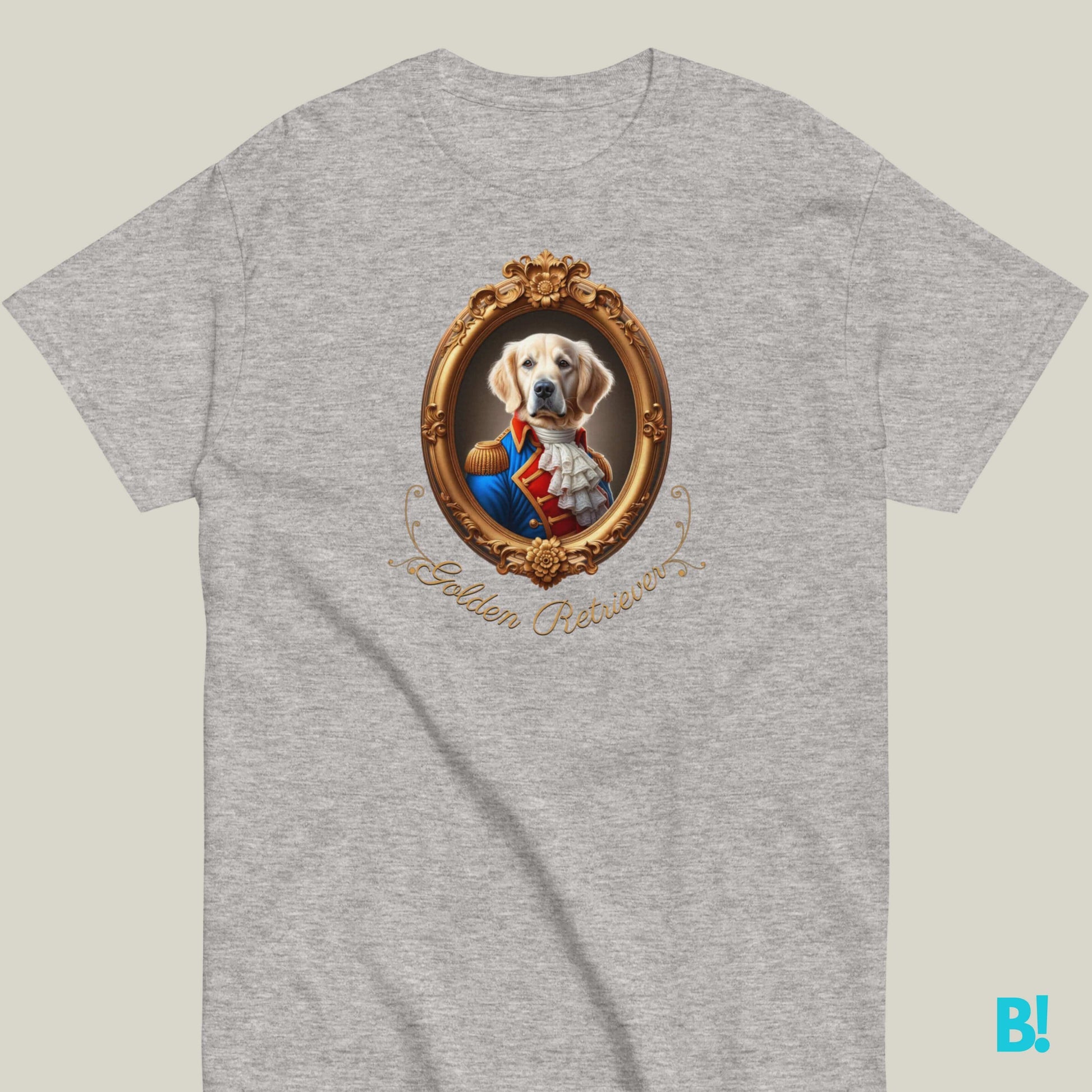 Golden Retriever Napoleon Portrait T-shirt – 100% Cotton Golden Retriever lovers, this regal Napoleon dog portrait T-shirt is perfect for you! 100% cotton, available in 7 colors. A playful choice! €29.50 B!NKY Comfywear