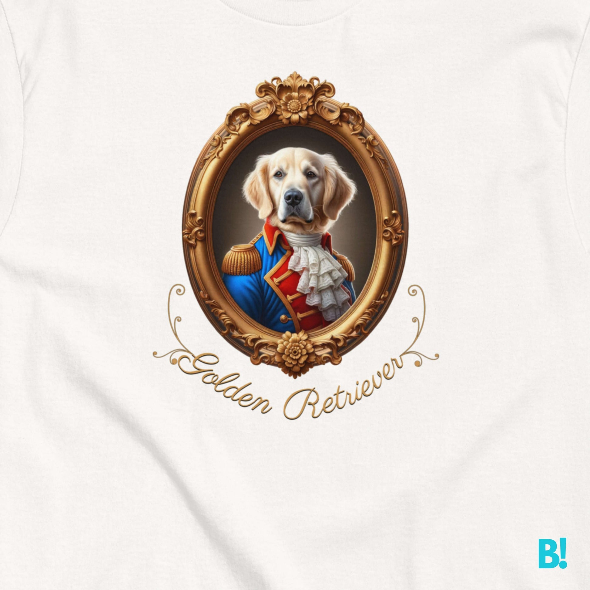 Golden Retriever Napoleon Portrait T-shirt – 100% Cotton Golden Retriever lovers, this regal Napoleon dog portrait T-shirt is perfect for you! 100% cotton, available in 7 colors. A playful choice! €29.50 B!NKY Comfywear