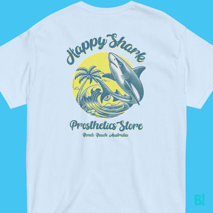 HAPPY SHARK Prosthetic T-Shirt - Cool & Comfy Wear Dive into style with HAPPY SHARK Prosthetic T-Shirts! 100% cotton, unisex, available in 4 colours & all sizes. Perfect for Bondi Beach vibes. €34.50 B!NKY Comfywear