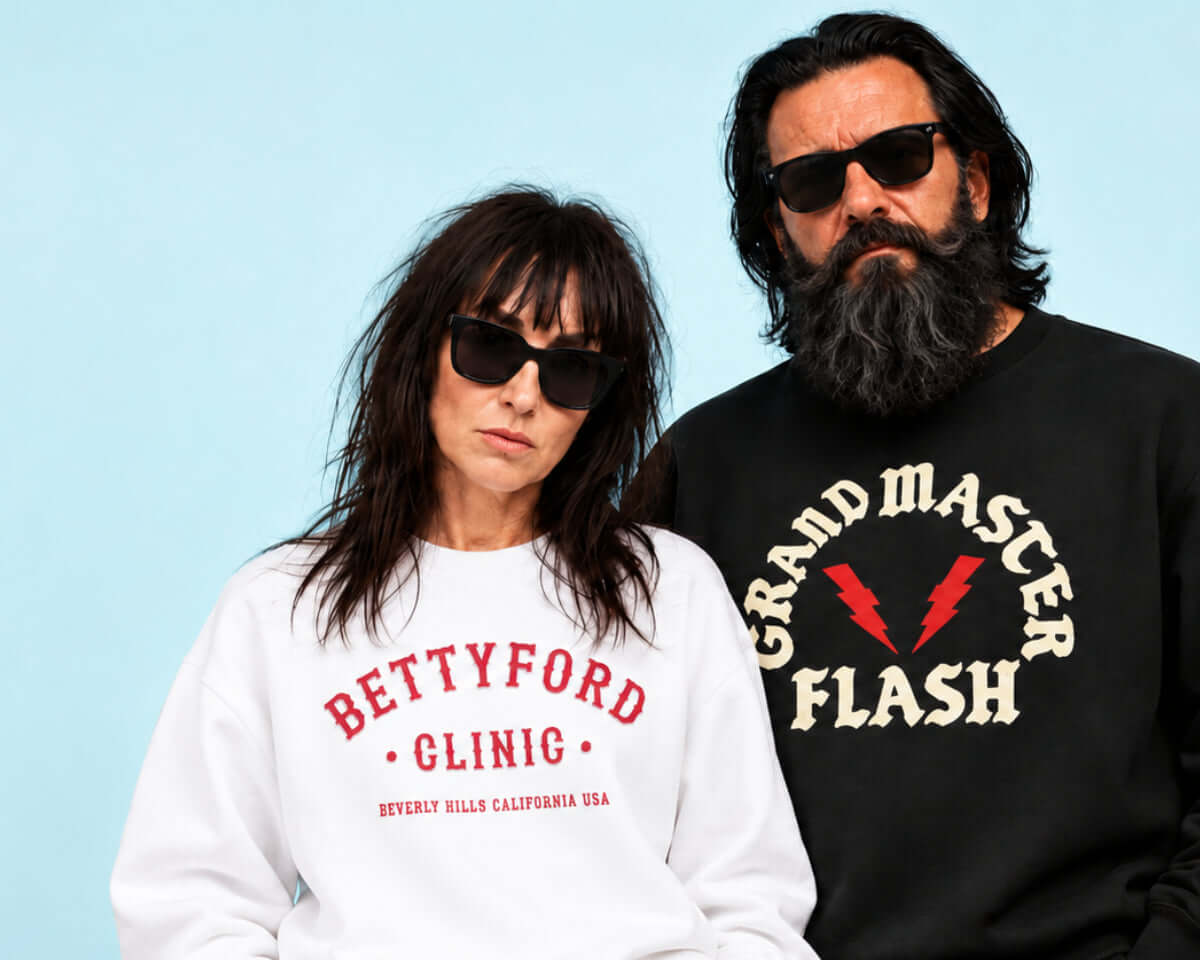 Walter and Helga showing Binky Comfywear Heavy Sweaters