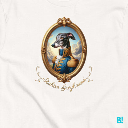 Italian Greyhound Napoleon T-shirt – 100% Cotton Italian Greyhound lovers, get this elegant Napoleon dog portrait T-shirt. 100% cotton, 7 colors. Perfect for stylish dog owners! €29.50 B!NKY Comfywear