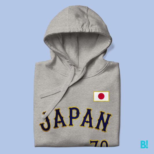 Step up your game with the JAPAN 70 Baseball Hoodie! Featuring a sporty vibe and playful Japanese-inspired print, this hoodie combines style and comfort effortlessly.