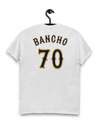 JAPAN BANCHO 70 T-SHIRT back view showing 'BANCHO 70' lettering on soft cotton fabric.
