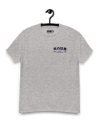 JAPAN BOXING APPAREL T-SHIRT on a hanger showcasing vintage style and organic cotton design by Binky Comfywear.