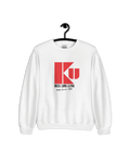 KU IBIZA 1984 SWEATER on a hanger, celebrating 1980's Ibiza beach club culture, featuring soft cotton blend fabric.