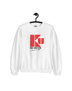 KU IBIZA 1984 SWEATER on a hanger, celebrating 1980's Ibiza beach club culture, featuring soft cotton blend fabric.