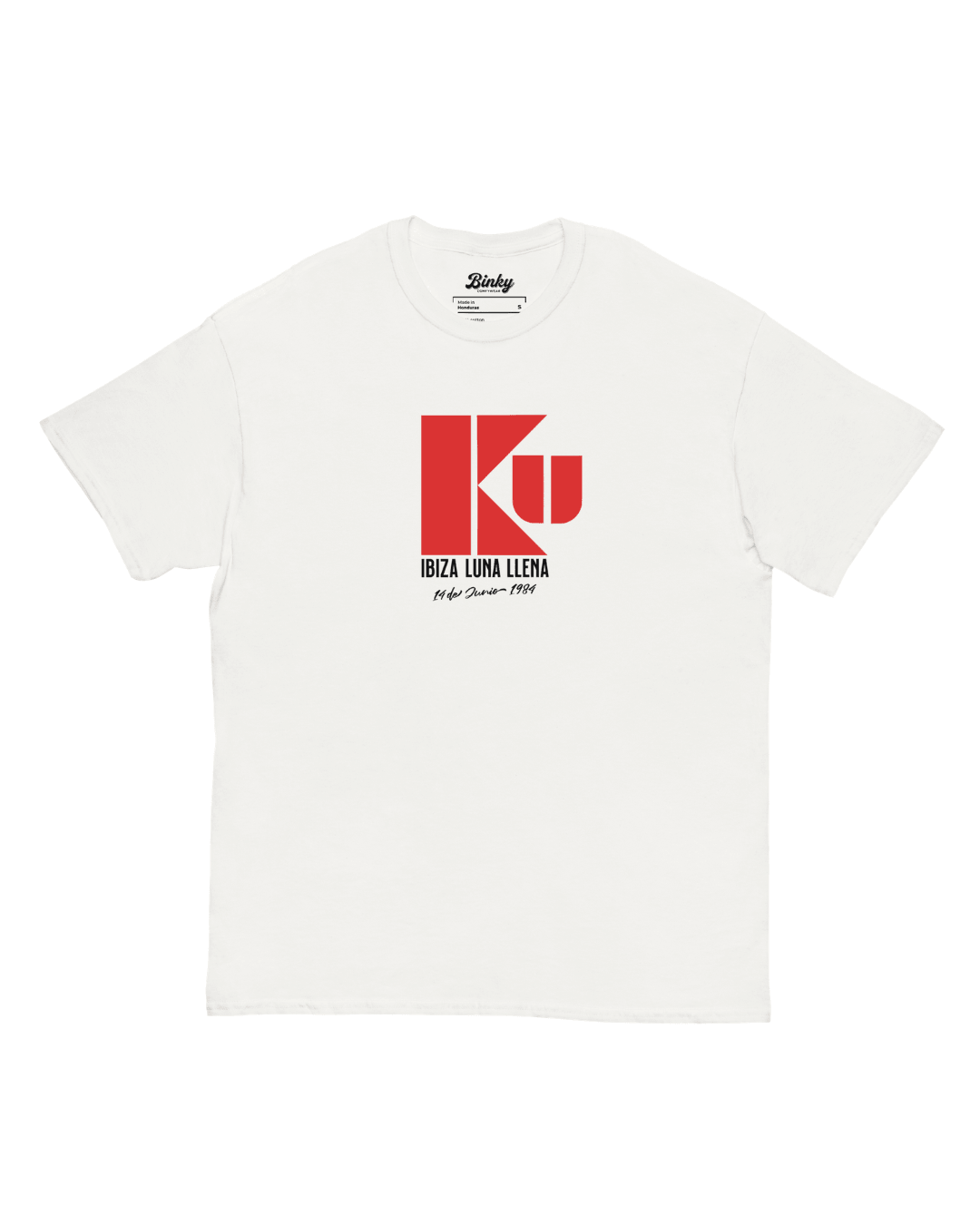 KU Ibiza T-Shirt in White with retro 1984 club graphic