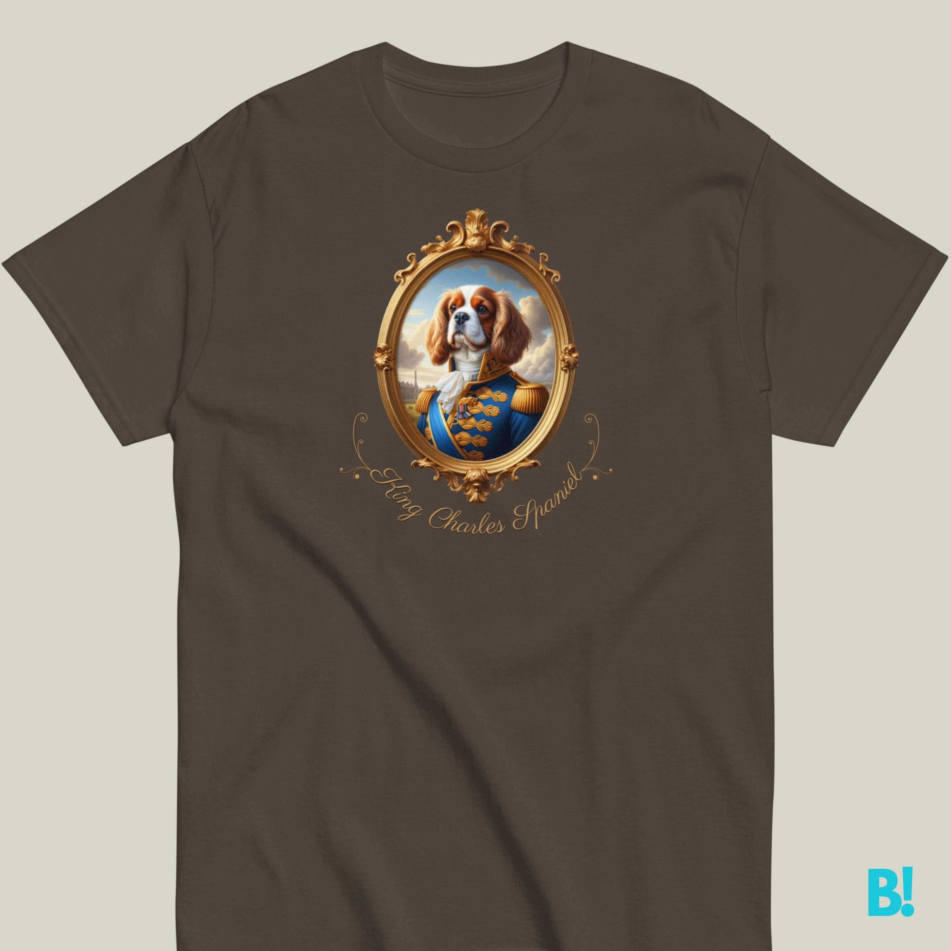 King Charles Spaniel Napoleon T-shirt – 100% Cotton Love King Charles Spaniels? Get this Napoleon dog portrait T-shirt. 100% cotton, available in 7 colors. A royal choice for dog lovers! €29.50 B!NKY Comfywear