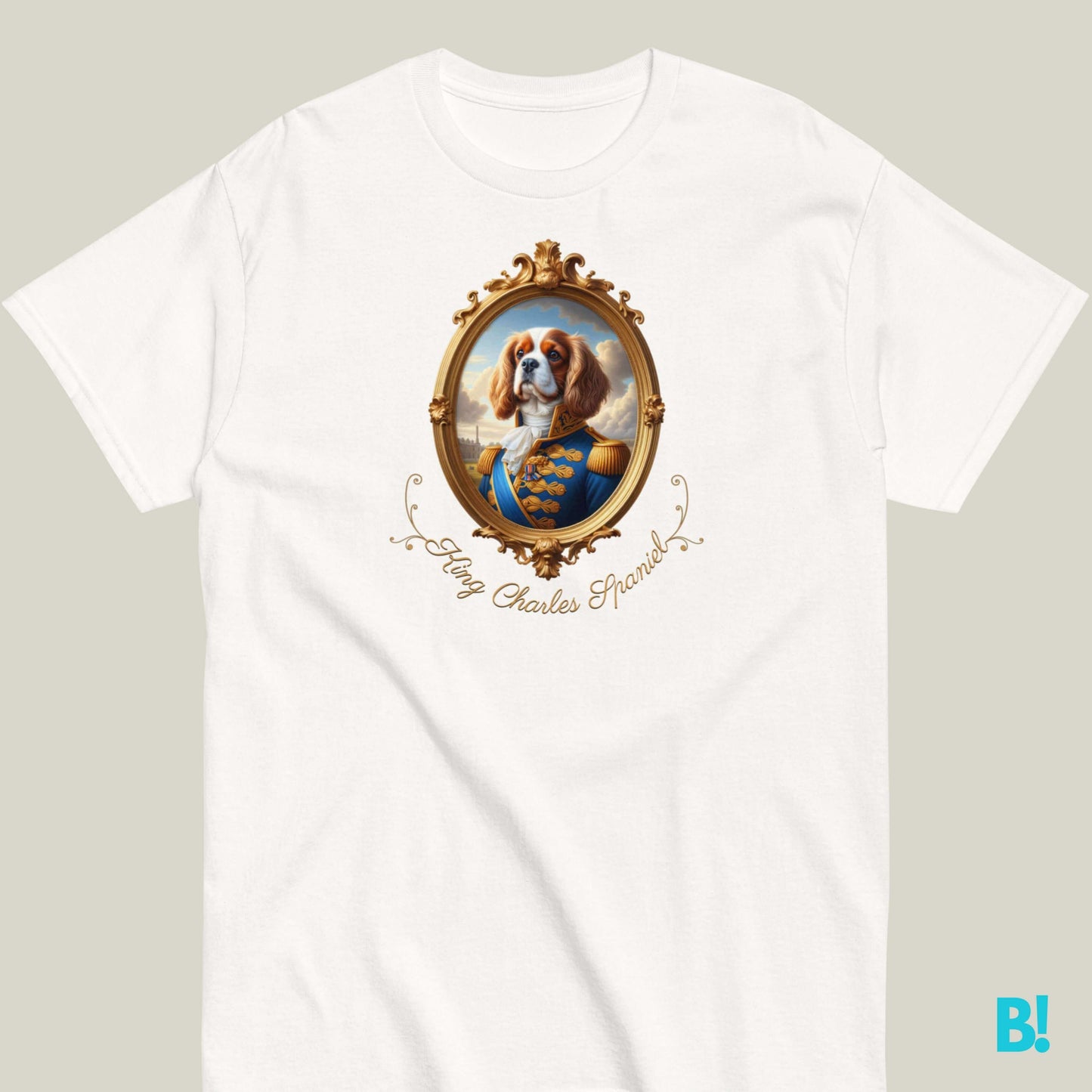 King Charles Spaniel Napoleon T-shirt – 100% Cotton Love King Charles Spaniels? Get this Napoleon dog portrait T-shirt. 100% cotton, available in 7 colors. A royal choice for dog lovers! €29.50 B!NKY Comfywear