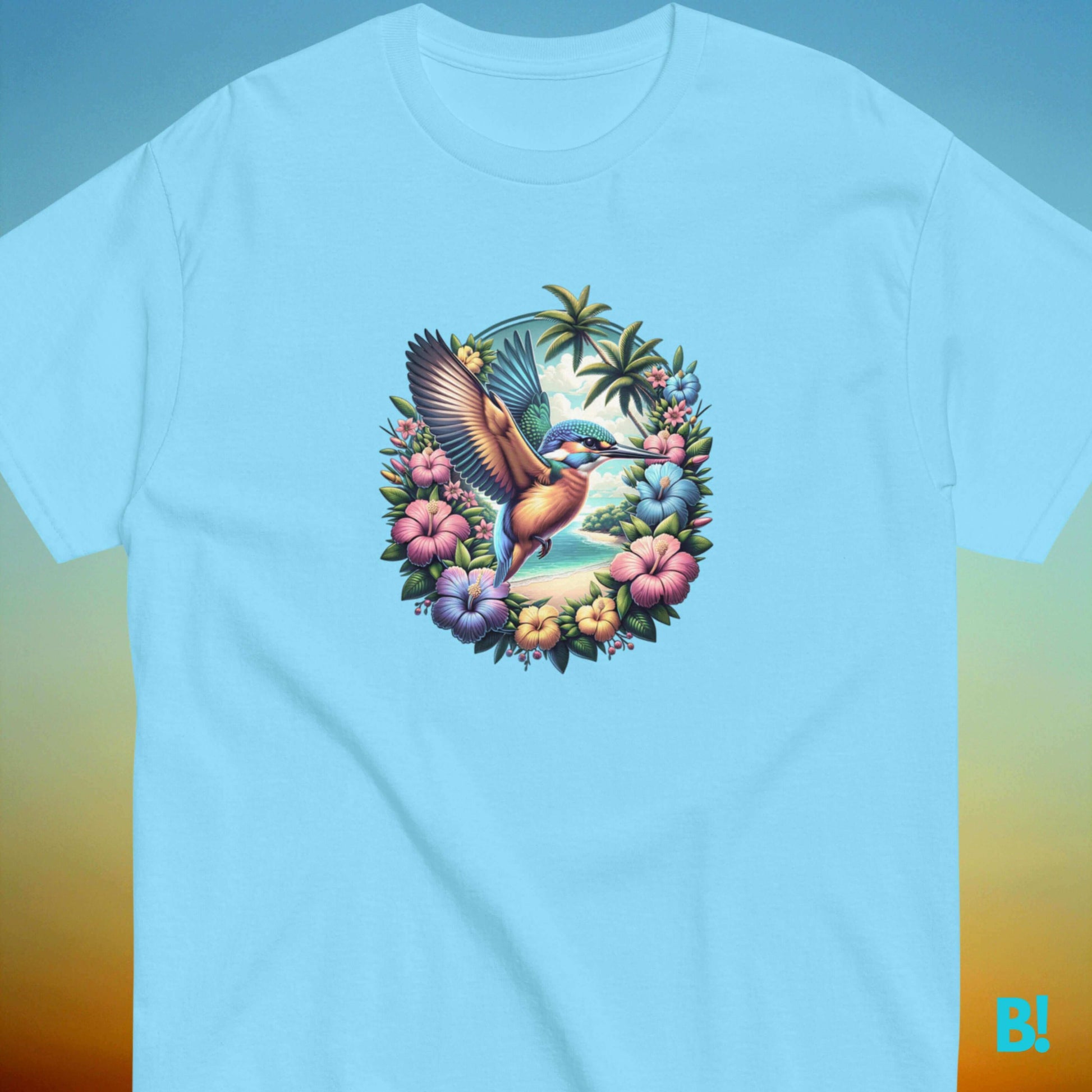 Embrace Summer with KINGFISHER T-Shirt - B!NKY Comfywear Dive into summer with the KINGFISHER T-Shirt. 100% Cotton, unisex, available in S-XXXL. Brighten your wardrobe with nature’s elegance. €29.50 B!NKY Comfywear