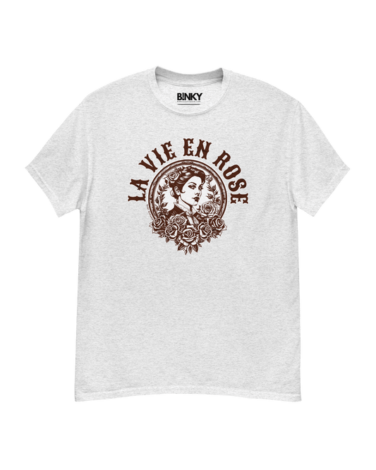 LA VIE EN ROSE T-Shirt – 100% cotton, vintage Parisian romance design