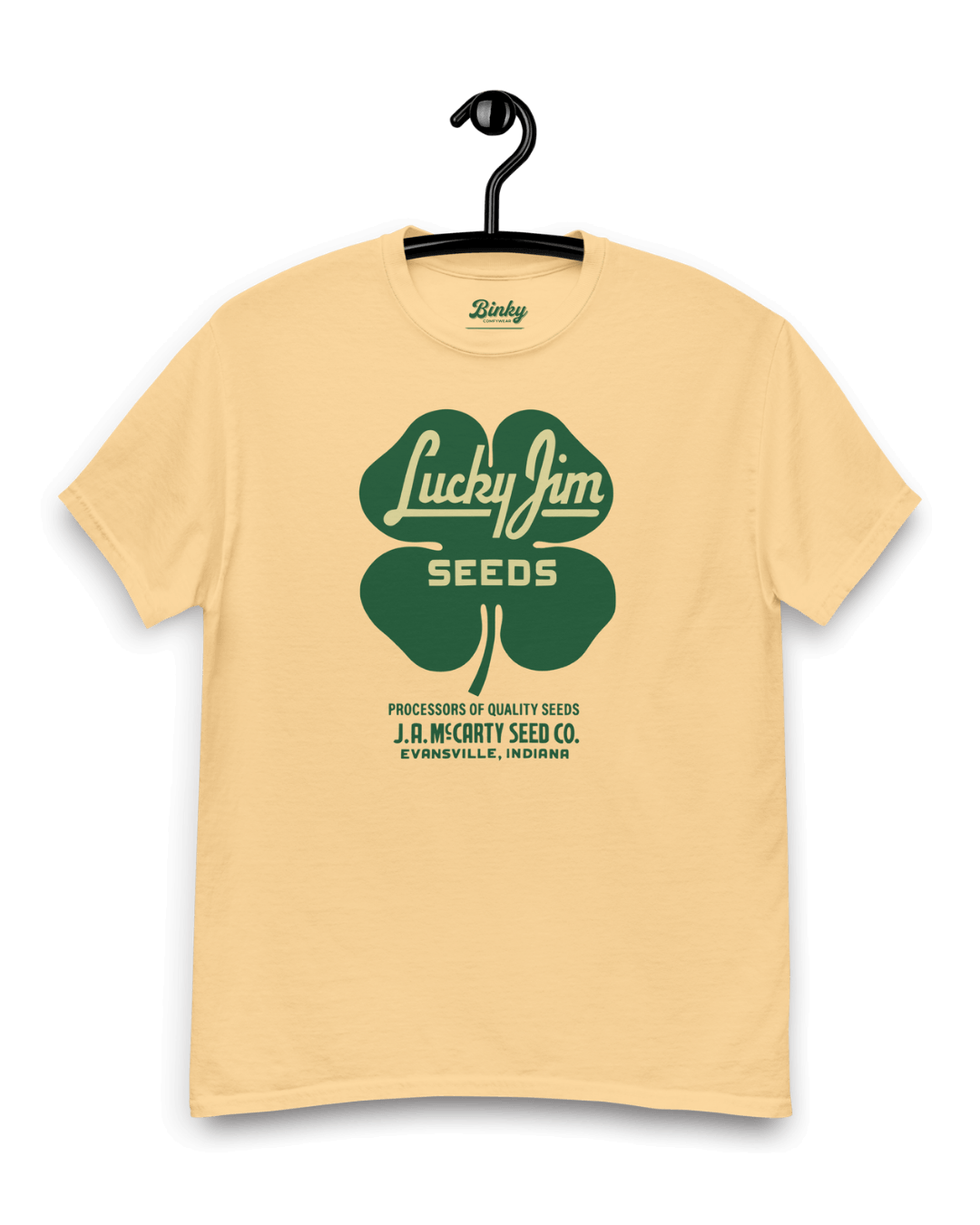 LUCKY JIM SEEDS T-SHIRT | HERITAGE WORKWEAR featuring a vintage design inspired by the J.A. McCarty Seed Co.