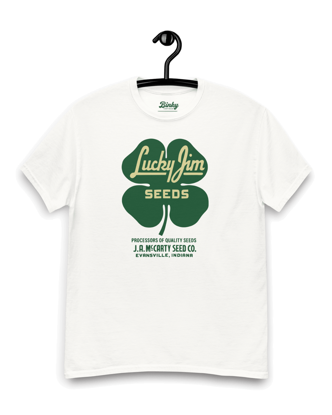 LUCKY JIM SEEDS T-SHIRT | HERITAGE WORKWEAR featuring a vintage design from J.A. McCarty Seed Co.