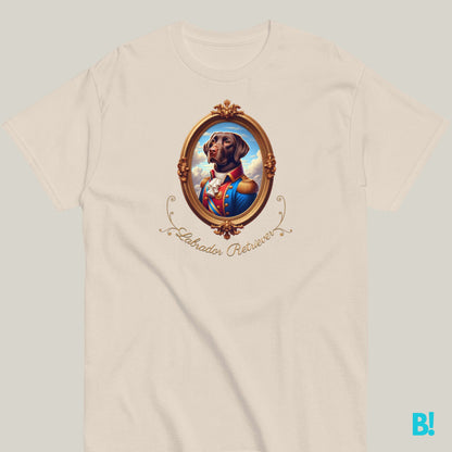 Labrador Retriever Napoleon T-shirt – 100% Cotton Labrador fans, this Napoleon dog portrait T-shirt is for you! 100% cotton in 7 color options. Stylish and playful for dog lovers! €29.50 B!NKY Comfywear