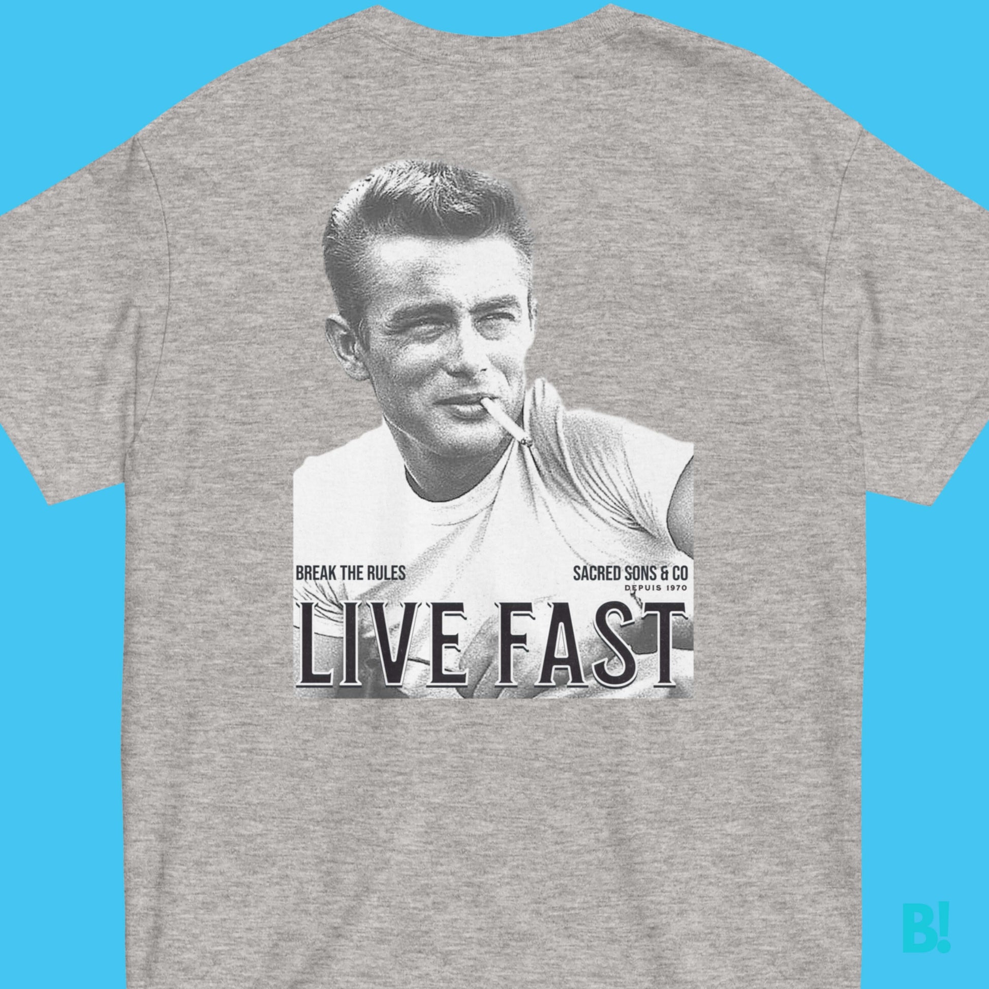 Live Fast Tee - Timeless Unisex Style | Sacred Sons & Co Embrace timeless cool with the "Live Fast" tee from Sacred Sons & Co. 100% Cotton, unisex, 5 colors, sizes S-XXXL. Designed by DEPUIS 1970. Shop now! €34.50 B!NKY Comfywear